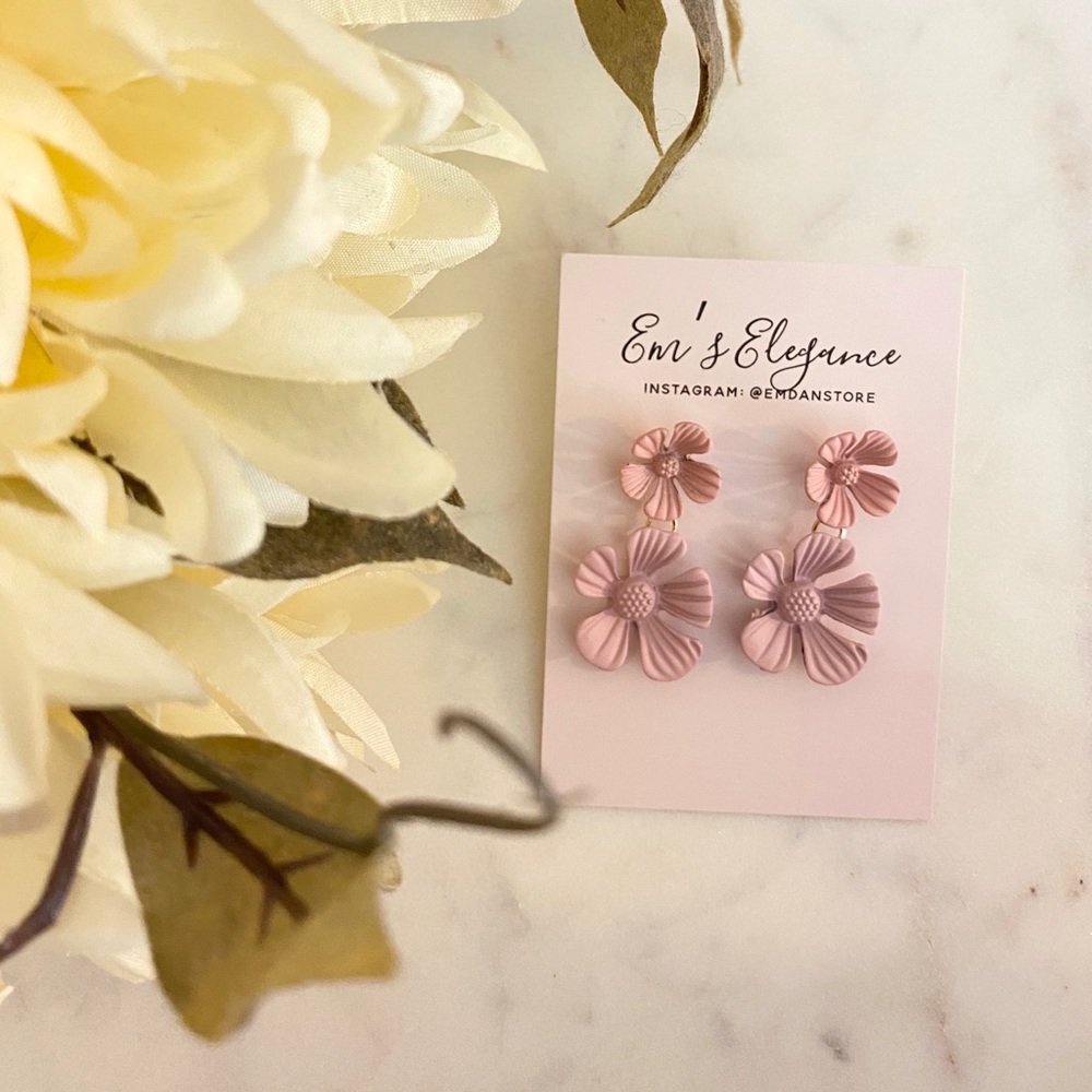 1pair flower drop earrings
